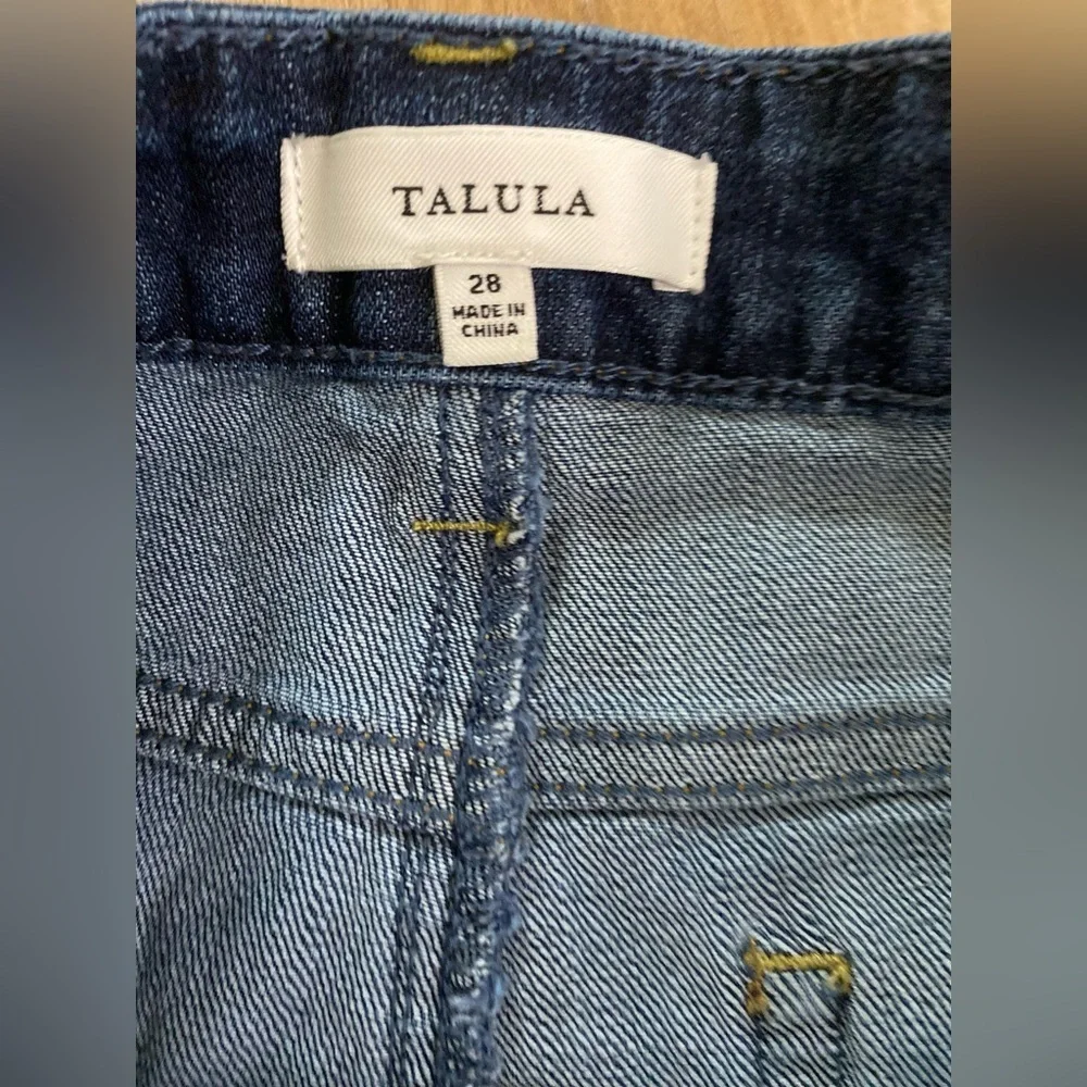☀️☀️❤️ Aritzia Talula High Waisted Dark Wash Blue Denim Frayed Summer Shorts